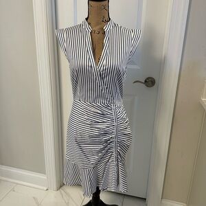 Lucy Paris Navy and White Asymmetrical Dress